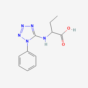 molecular formula C11H13N5O2 B1418562 2-[(1-phenyl-1H-1,2,3,4-tetrazol-5-yl)amino]butanoic acid CAS No. 1218314-52-3