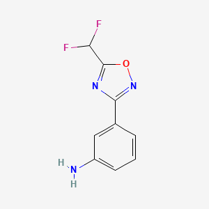 molecular formula C9H7F2N3O B1418564 3-[5-(Difluoromethyl)-1,2,4-oxadiazol-3-yl]aniline CAS No. 1155522-11-4