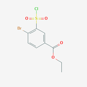 molecular formula C9H8BrClO4S B1418580 Ethyl 4-bromo-3-(chlorosulfonyl)benzoate CAS No. 1155911-23-1