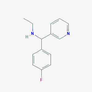 molecular formula C14H15FN2 B1418585 Ethyl[(4-fluorophenyl)(pyridin-3-yl)methyl]amine CAS No. 1153741-49-1