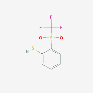 molecular formula C7H5F3O2S2 B1418590 2-Trifluoromethanesulfonylbenzene-1-thiol CAS No. 1156000-34-8