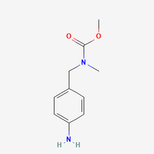 molecular formula C10H14N2O2 B1418603 methyl N-[(4-aminophenyl)methyl]-N-methylcarbamate CAS No. 1156184-09-6
