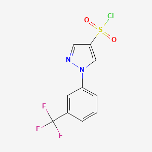 molecular formula C10H6ClF3N2O2S B1418606 1-[3-(三氟甲基)苯基]-1H-吡唑-4-磺酰氯 CAS No. 1156915-96-6