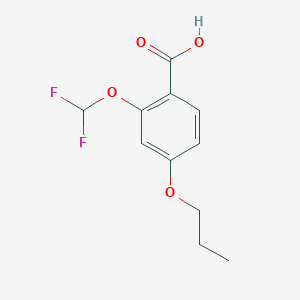 molecular formula C11H12F2O4 B1418614 2-(二氟甲氧基)-4-丙氧基苯甲酸 CAS No. 1154276-48-8