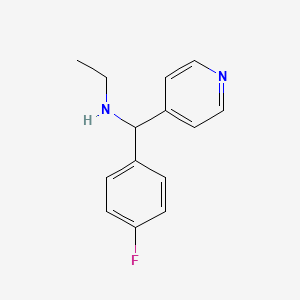 molecular formula C14H15FN2 B1418618 乙基[(4-氟苯基)(吡啶-4-基)甲基]胺 CAS No. 1156223-02-7