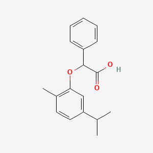 molecular formula C18H20O3 B1418621 2-[2-Methyl-5-(propan-2-yl)phenoxy]-2-phenylacetic acid CAS No. 1154658-29-3