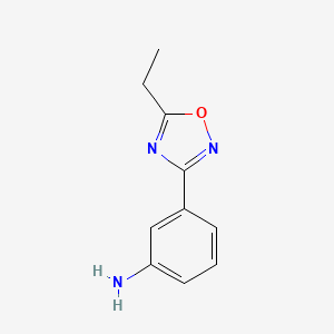 molecular formula C10H11N3O B1418626 3-(5-乙基-1,2,4-噁二唑-3-基)苯胺 CAS No. 10364-74-6