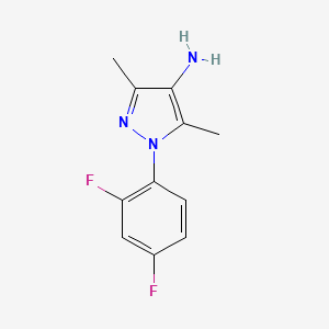 molecular formula C11H11F2N3 B1418628 1-(2,4-二氟苯基)-3,5-二甲基-1H-吡唑-4-胺 CAS No. 1156602-37-7