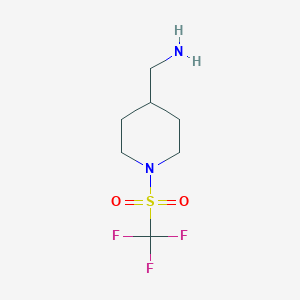 molecular formula C7H13F3N2O2S B1418633 (1-Trifluoromethanesulfonylpiperidin-4-yl)methanamine CAS No. 1154673-58-1