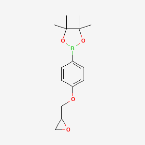molecular formula C15H21BO4 B1418637 4,4,5,5-Tetramethyl-2-[4-(oxiran-2-ylmethoxy)phenyl]-1,3,2-dioxaborolane CAS No. 664991-83-7
