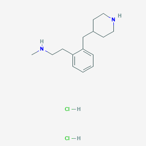 molecular formula C15H26Cl2N2 B1418638 N-Methyl-2-[2-(4-piperidylmethyl)phenyl]-1-ethanamine, dihydrochloride CAS No. 1172569-99-1