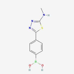 molecular formula C9H10BN3O2S B1418649 (4-(5-(Methylamino)-1,3,4-thiadiazol-2-yl)phenyl)boronic acid CAS No. 957034-49-0