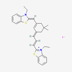 molecular formula C30H33IN2S2 B1418654 3-Ethyl-2-[3-[3-[(3-ethyl-3H-benzothiazol-2-ylidene)methyl]-5,5-dimethylcyclohex-2-EN-1-ylidene]prop-1-enyl]benzothiazolium iodide CAS No. 83846-69-9