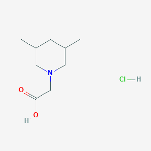 molecular formula C9H18ClNO2 B1418661 (3,5-Dimethylpiperidin-1-yl)acetic acid hydrochloride CAS No. 1158530-01-8