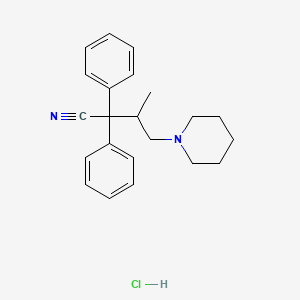 molecular formula C22H27ClN2 B1418677 beta-Methyl-alpha,alpha-diphenylpiperidine-1-butyronitrile monohydrochloride CAS No. 93942-53-1
