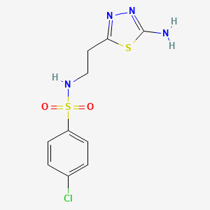 molecular formula C10H11ClN4O2S2 B1418686 N-[2-(5-amino-1,3,4-thiadiazol-2-yl)ethyl]-4-chlorobenzenesulfonamide CAS No. 1199215-64-9