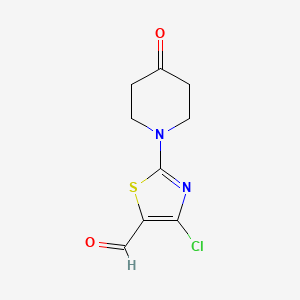 molecular formula C9H9ClN2O2S B1418688 4-Chloro-2-(4-oxopiperidin-1-yl)thiazole-5-carbaldehyde CAS No. 914348-62-2