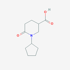 molecular formula C11H17NO3 B1418690 1-Cyclopentyl-6-oxopiperidine-3-carboxylic acid CAS No. 915922-35-9