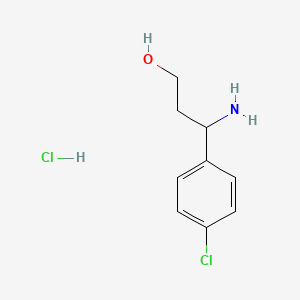 molecular formula C9H13Cl2NO B1418698 3-Amino-3-(4-chlorophenyl)propan-1-ol hydrochloride CAS No. 1159824-48-2