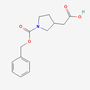 molecular formula C14H17NO4 B1418701 1-N-Cbz-pyrrolidine-3-acetic acid CAS No. 886362-65-8