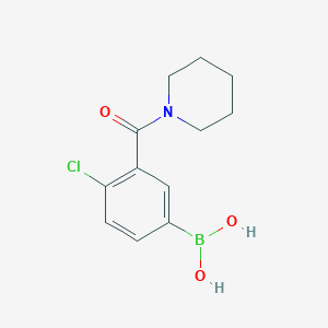 molecular formula C12H15BClNO3 B1418704 (4-Chloro-3-(piperidine-1-carbonyl)phenyl)boronic acid CAS No. 871332-70-6