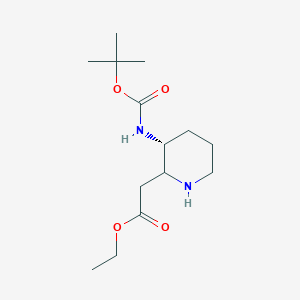 molecular formula C14H26N2O4 B1418705 Ethyl (R)-(3-N-Boc-amino-piperidin-2-yl)-acetate CAS No. 1219132-56-5