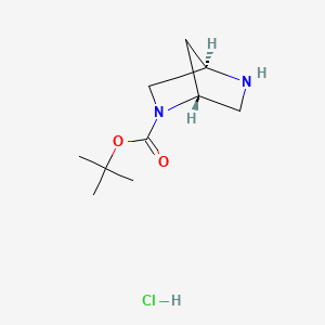 molecular formula C10H19ClN2O2 B1418708 (1R,4R)-tert-butyl 2,5-diazabicyclo[2.2.1]heptane-2-carboxylate hydrochloride CAS No. 1269437-74-2