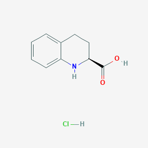 molecular formula C10H12ClNO2 B1418719 (s)-1,2,3,4-Tetrahydroquinoline-2-carboxylic acid hydrochloride CAS No. 63430-98-8