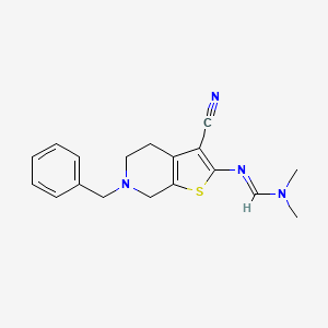 molecular formula C18H20N4S B1418724 N'-(6-Benzyl-3-cyano-4,5,6,7-tetrahydrothieno[2,3-c]pyridin-2-yl)-N,N-dimethylformimidamide CAS No. 1092352-17-4