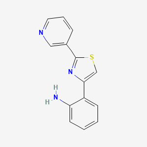 molecular formula C14H11N3S B1418729 [2-(2-Pyridin-3-yl-1,3-thiazol-4-yl)phenyl]amine CAS No. 1204297-94-8