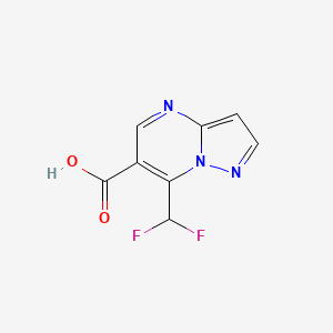 molecular formula C8H5F2N3O2 B1418736 7-(Difluoromethyl)pyrazolo[1,5-a]pyrimidine-6-carboxylic acid CAS No. 1160246-20-7