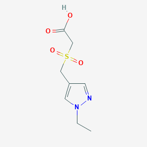 molecular formula C8H12N2O4S B1418743 {[(1-ethyl-1H-pyrazol-4-yl)methyl]sulfonyl}acetic acid CAS No. 1174882-19-9