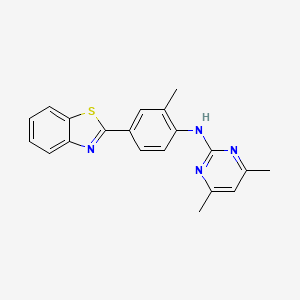 molecular formula C20H18N4S B14187447 N-[4-(1,3-Benzothiazol-2-yl)-2-methylphenyl]-4,6-dimethylpyrimidin-2-amine CAS No. 920519-35-3