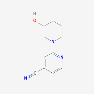 molecular formula C11H13N3O B1418746 2-(3-hydroxypiperidin-1-yl)isonicotinonitrile CAS No. 939986-85-3