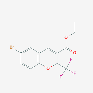 molecular formula C13H10BrF3O3 B1418749 ethyl 6-bromo-2-(trifluoromethyl)-2H-chromene-3-carboxylate CAS No. 1160474-50-9