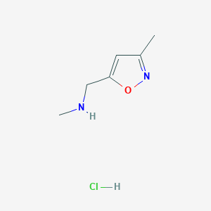 molecular formula C6H11ClN2O B1418752 N-Methyl-1-(3-methyl-5-isoxazolyl)methanamine hydrochloride CAS No. 1000896-85-4