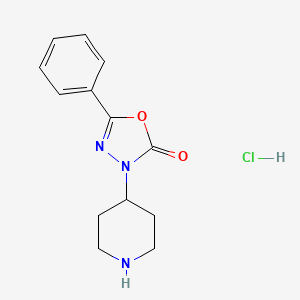 molecular formula C13H16ClN3O2 B1418756 5-Phenyl-3-piperidin-4-yl-1,3,4-oxadiazol-2(3H)-onehydrochloride CAS No. 1185470-65-8