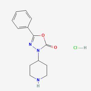 molecular formula C13H16ClN3O2 B1418756 5-Phenyl-3-(piperidin-4-yl)-1,3,4-oxadiazol-2(3H)-one hydrochloride CAS No. 1185470-65-8
