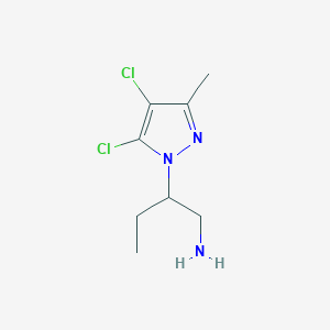 molecular formula C8H13Cl2N3 B1418758 [2-(4,5-二氯-3-甲基-1H-吡唑-1-基)丁基]胺 CAS No. 1177292-42-0