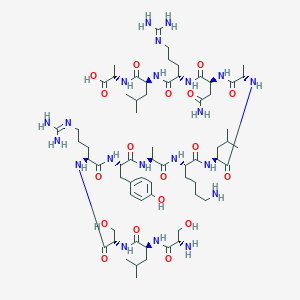 molecular formula C64H111N21O18 B141876 Seryl-leucyl-seryl-arginyl-tyrosyl-alanyl-lysyl-leucyl-alanyl-asparaginyl-arginyl-leucyl-alanine CAS No. 150942-61-3