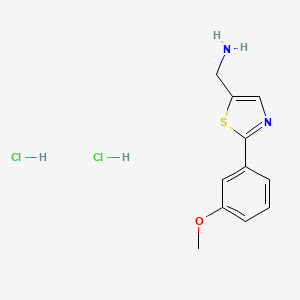 molecular formula C11H14Cl2N2OS B1418766 {[2-(3-Methoxyphenyl)-1,3-thiazol-5-yl]methyl}amine dihydrochloride CAS No. 915923-85-2