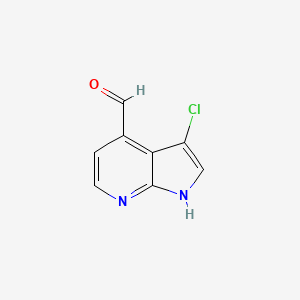 molecular formula C8H5ClN2O B1418778 3-Chloro-1H-pyrrolo[2,3-B]pyridine-4-carbaldehyde CAS No. 1159982-12-3