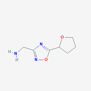 molecular formula C7H11N3O2 B1418784 (5-(Tetrahydrofuran-2-yl)-1,2,4-oxadiazol-3-yl)methanamine CAS No. 1082766-07-1