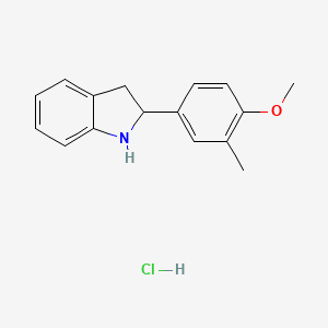 molecular formula C16H18ClNO B1418786 2-(4-Methoxy-3-methylphenyl)indoline hydrochloride CAS No. 1177304-69-6