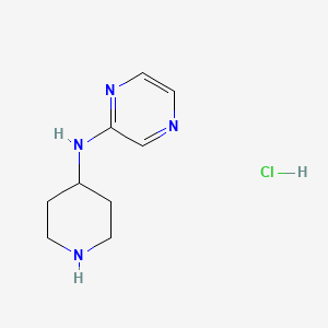 molecular formula C9H15ClN4 B1418795 N-(Piperidin-4-yl)pyrazin-2-amine hydrochloride CAS No. 1185309-22-1