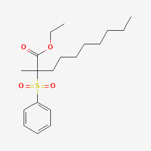 molecular formula C19H30O4S B14188000 Ethyl 2-(benzenesulfonyl)-2-methyldecanoate CAS No. 922172-16-5