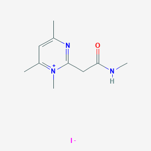 molecular formula C10H16IN3O B14188069 Pyrimidinium, 1,4,6-trimethyl-2-[2-(methylamino)-2-oxoethyl]-, iodide CAS No. 835903-71-4