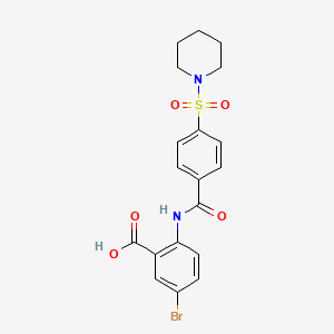 molecular formula C19H19BrN2O5S B14188115 Benzoic acid, 5-bromo-2-[[4-(1-piperidinylsulfonyl)benzoyl]amino]- CAS No. 918666-88-3