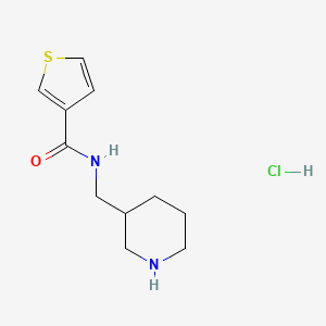 molecular formula C11H17ClN2OS B1418813 N-(piperidin-3-ylmethyl)thiophene-3-carboxamide hydrochloride CAS No. 1185313-04-5
