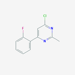 molecular formula C11H8ClFN2 B1418815 4-Chloro-2-methyl-6-(2-fluorophenyl)pyrimidine CAS No. 1159816-02-0